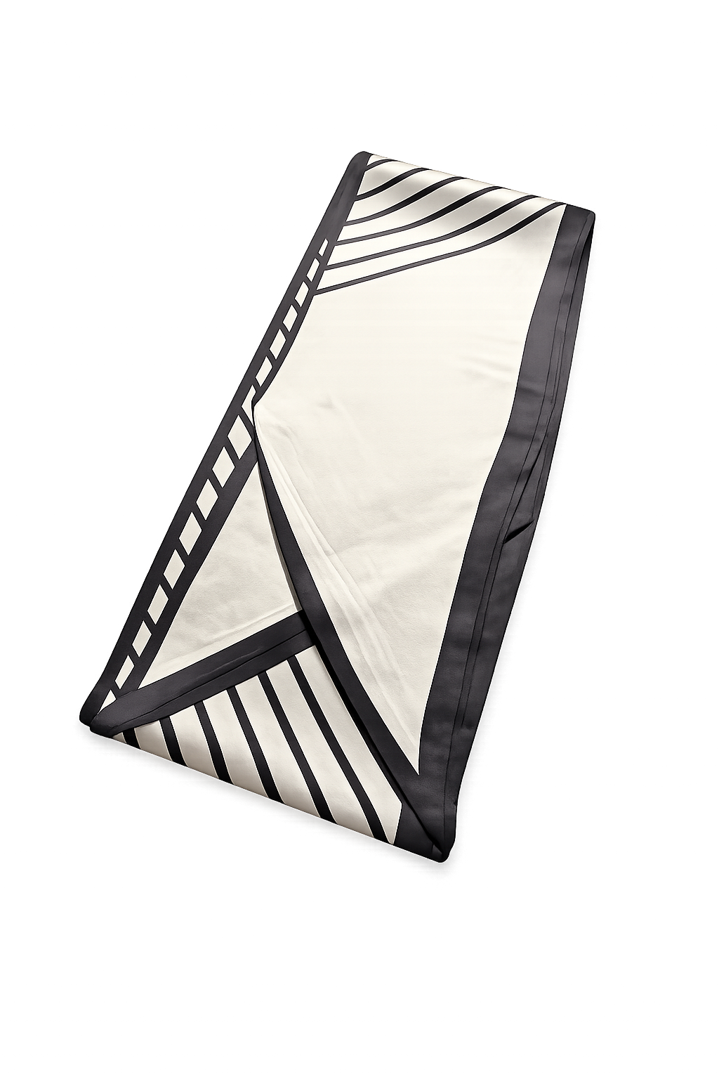 Tuch „Graphic Lines Elegance“ – modernes Statement in Schwarz-Créme