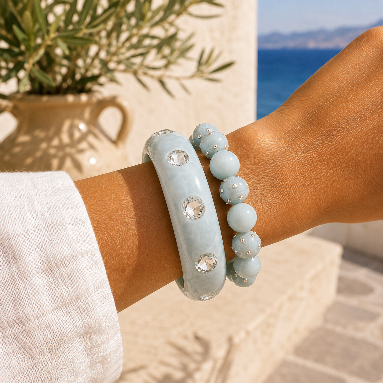 Armband-Set "Coastal Glow" in Turquoise
