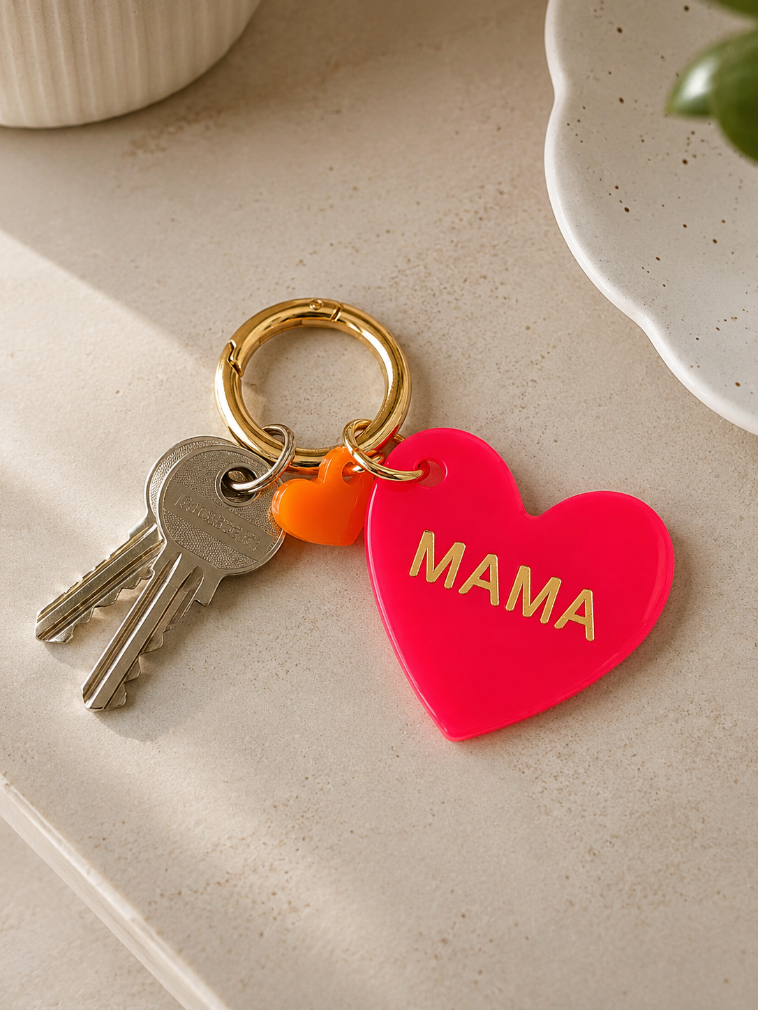 Mama Herz Schlüsselanhänger – Neon Love