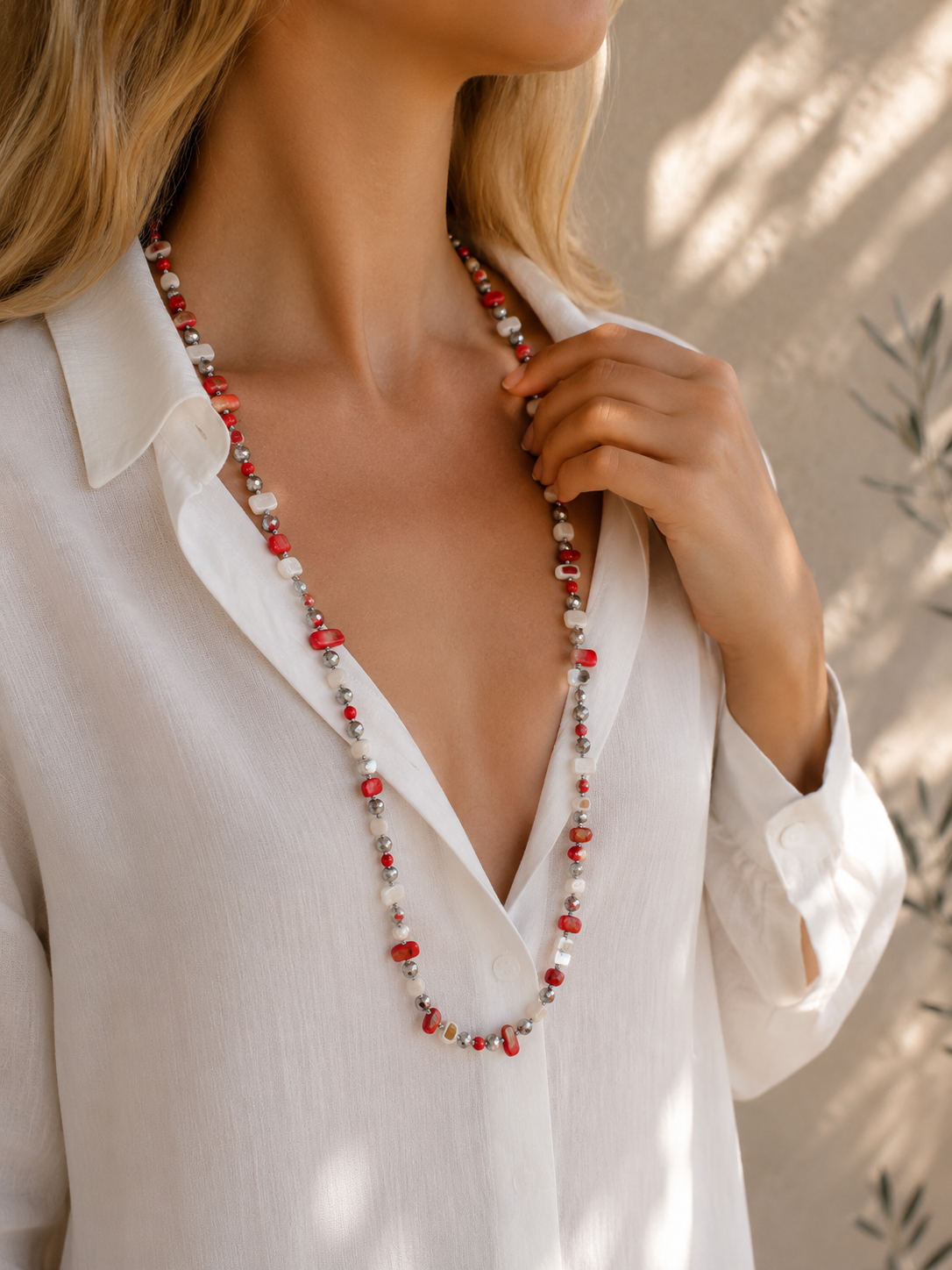 Naturstein-Kette "Harmony" in Rosso