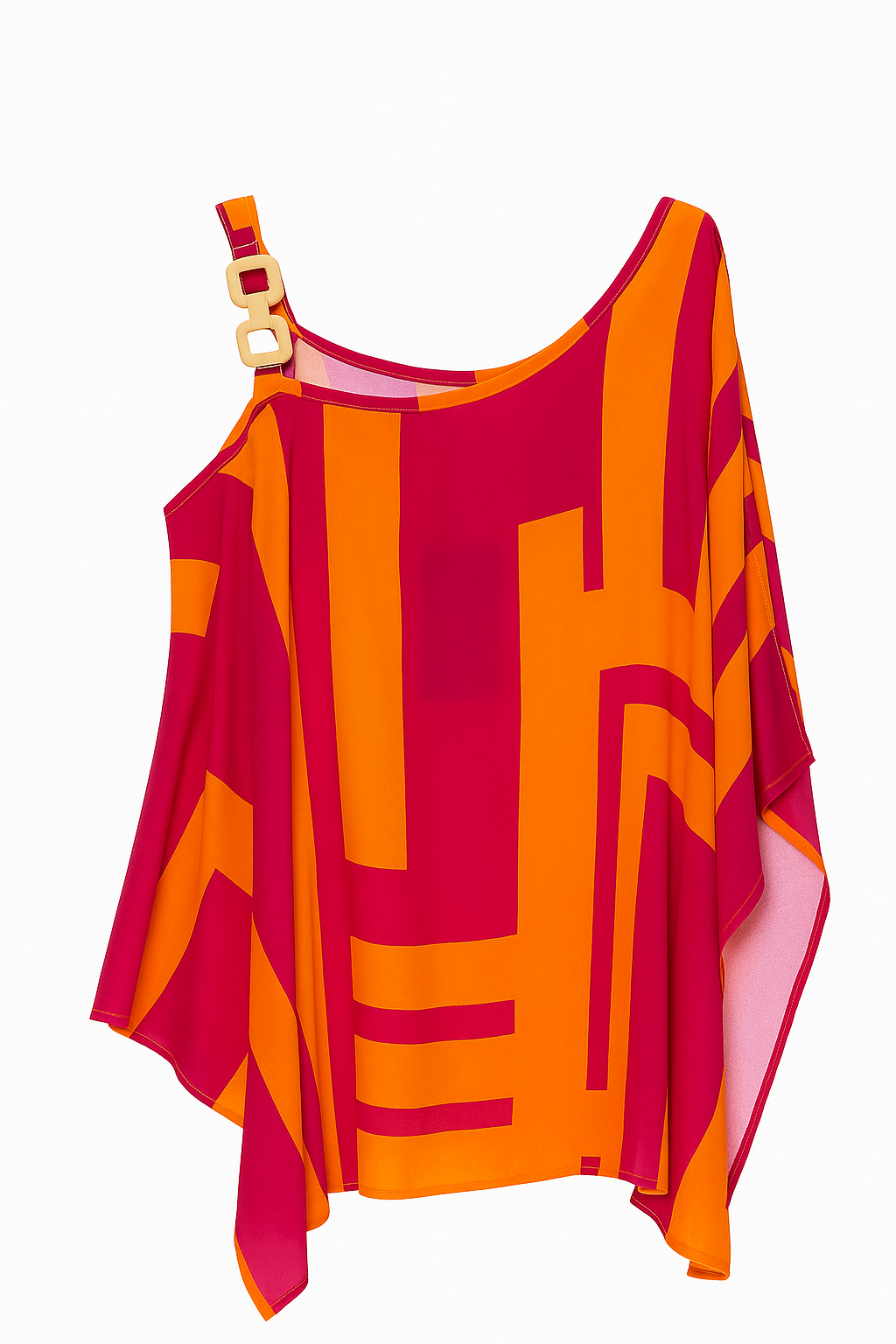 Schulterfreie Bluse in Orange/Pink