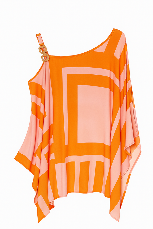 Schulterfreie Bluse in Orange