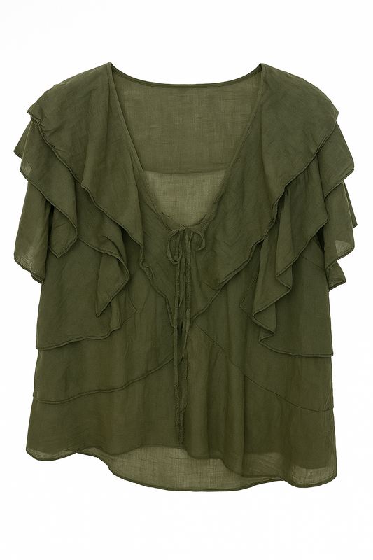 Leichte Sommerbluse "STELLA" in Oliv