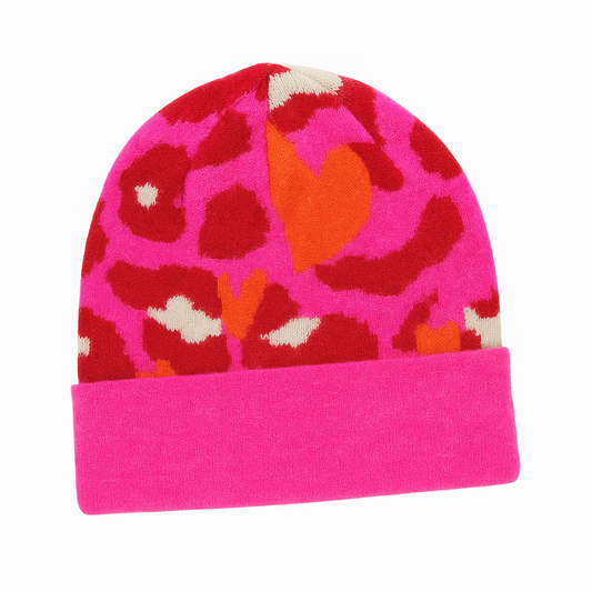 Zuckersüße LEO LOVE Mütze in PINK/ORANGE