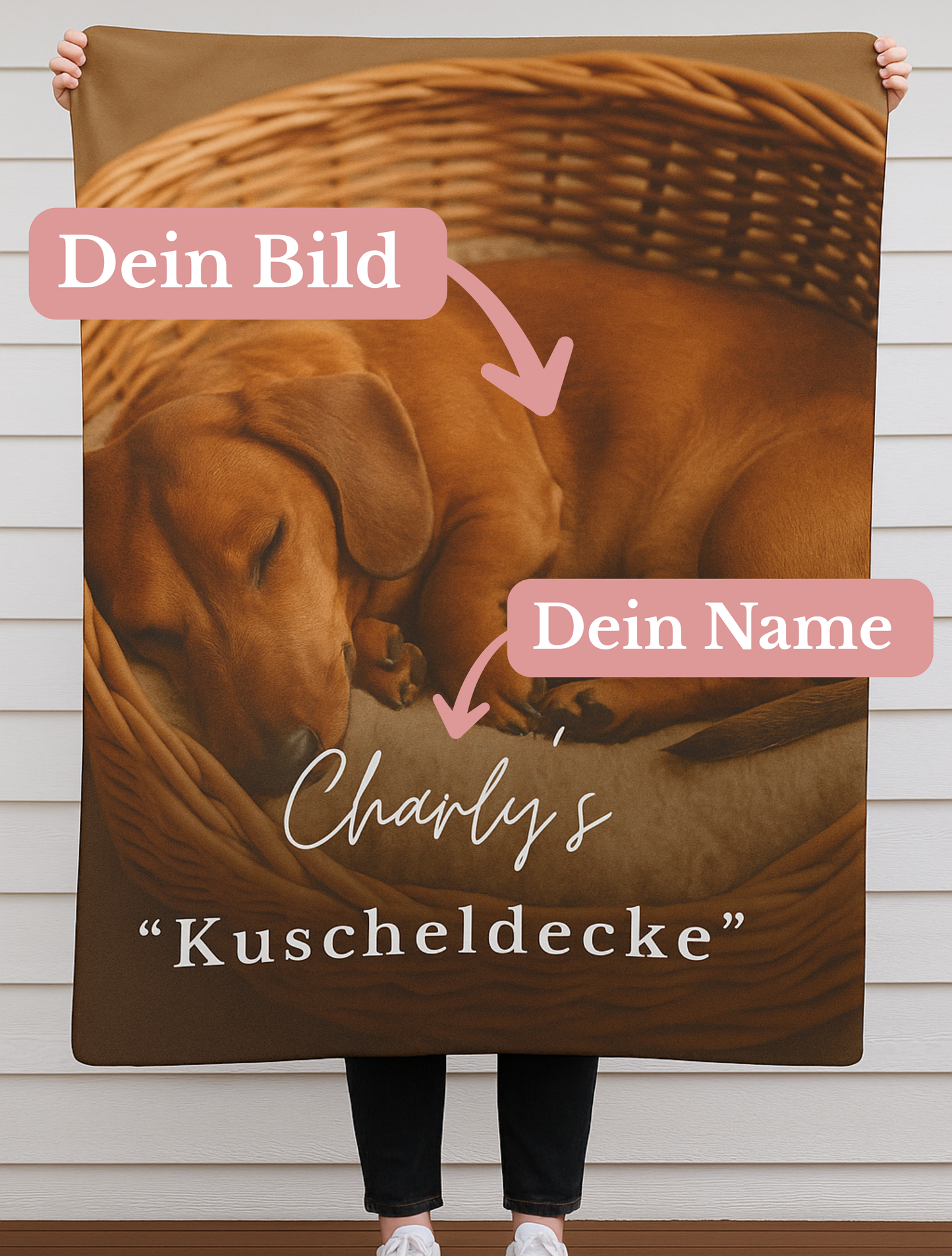 KIRSTEN PERSÖNLICH Decke "Kuscheldecke", lade Dein Bild hoch und trage Deinen Namen ein!