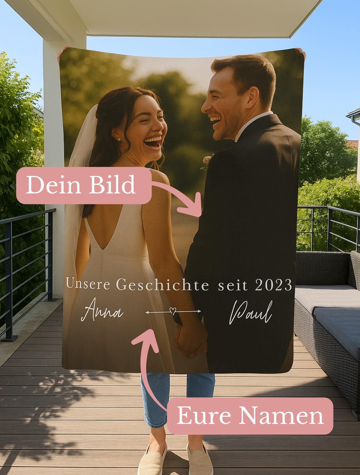 KIRSTEN PERSÖNLICH Decke "Partnerdecke", ladet Euer Bild und ein Datum hoch!