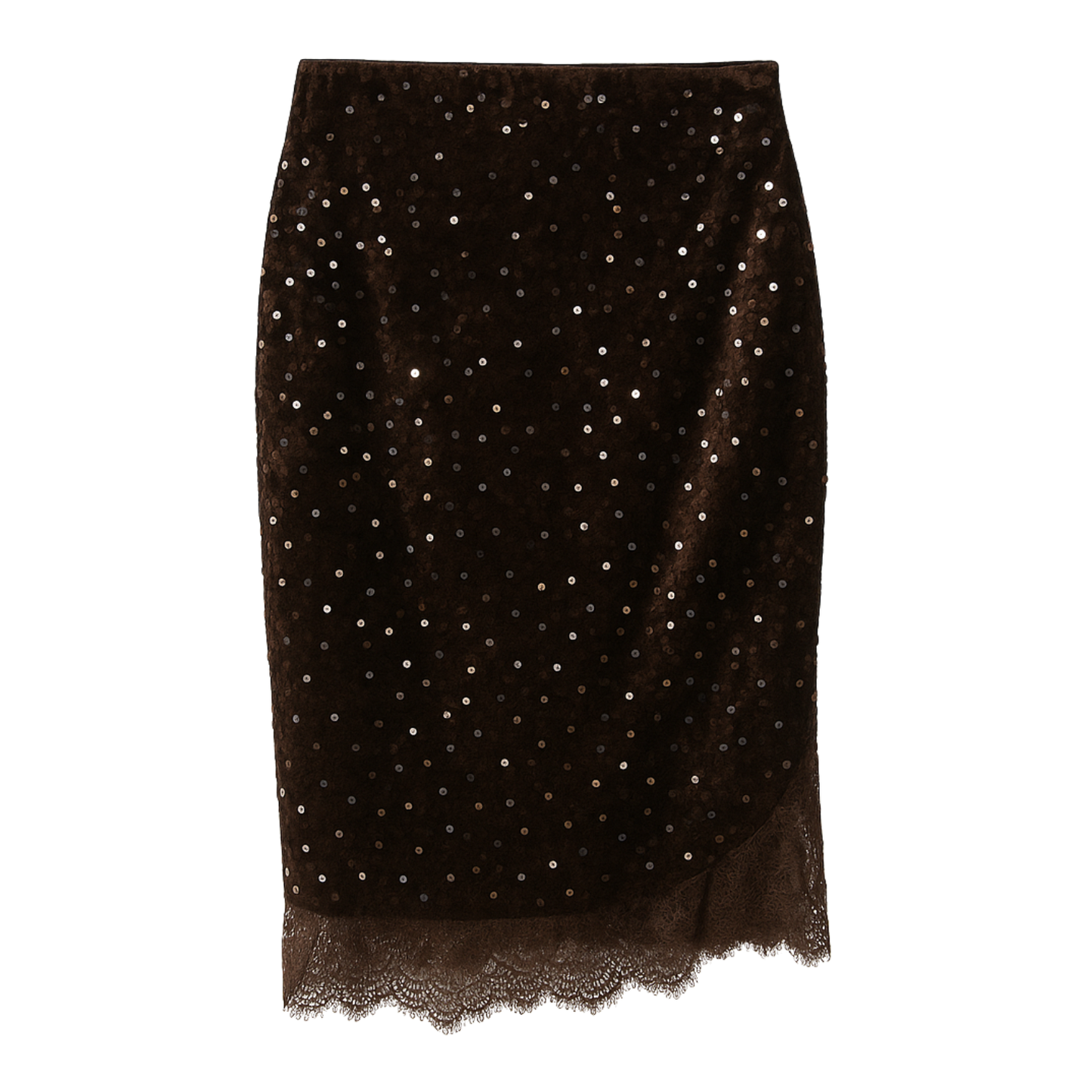 Langer Glitzer-Rock in GLOSSY CHOCOLATE