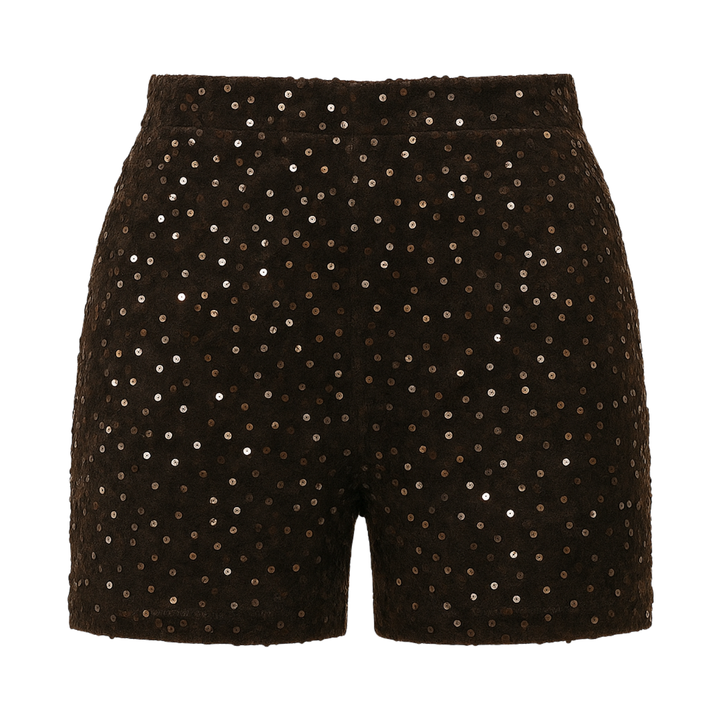 Zuckersüße Pailletten Shorts in GLOSSY CHOCOLATE