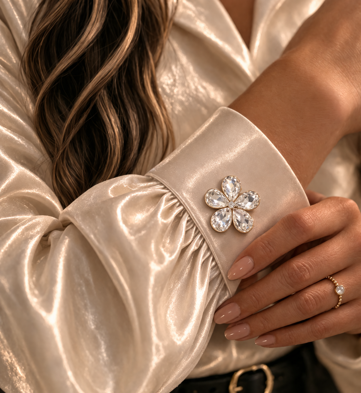 Kristallblüten Brosche „Lumière“