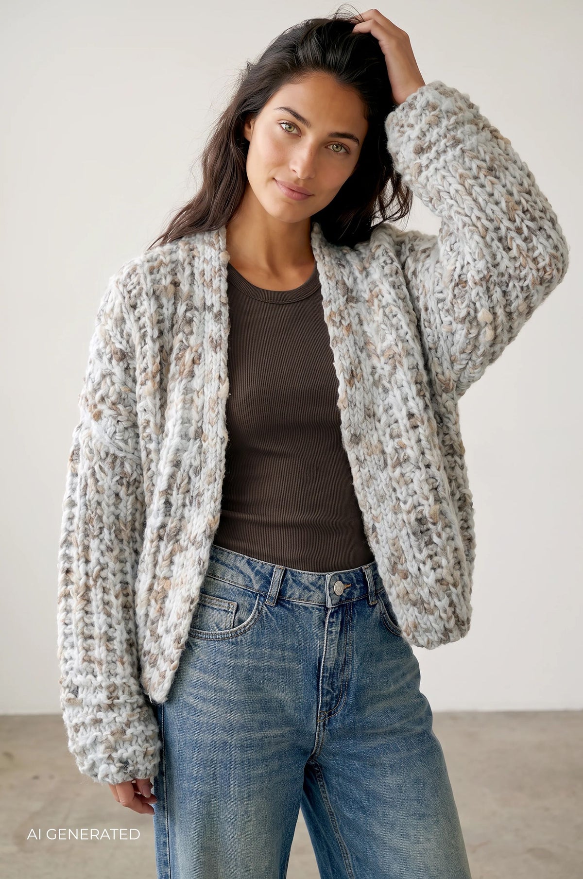 LR-TINO 1 Strickjacke Hellblau