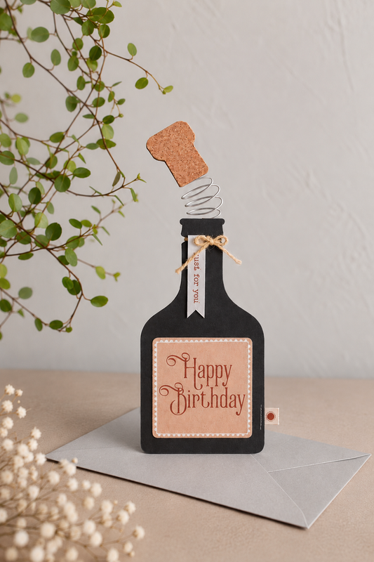 Knallkorken Karte - Happy Birthday!
