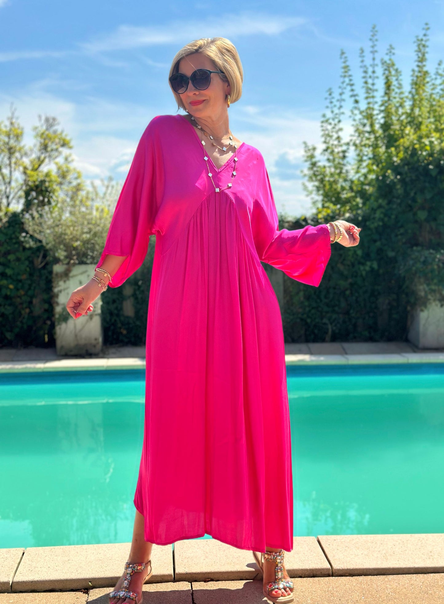 Stylisches Sommerkleid "VICTORIA" in Pink