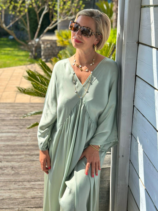 Stylisches Sommerkleid "VICTORIA" in Matcha Green