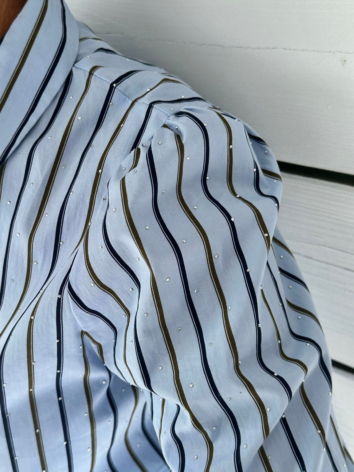 Sparkle Stripes Hemd – Hellblau