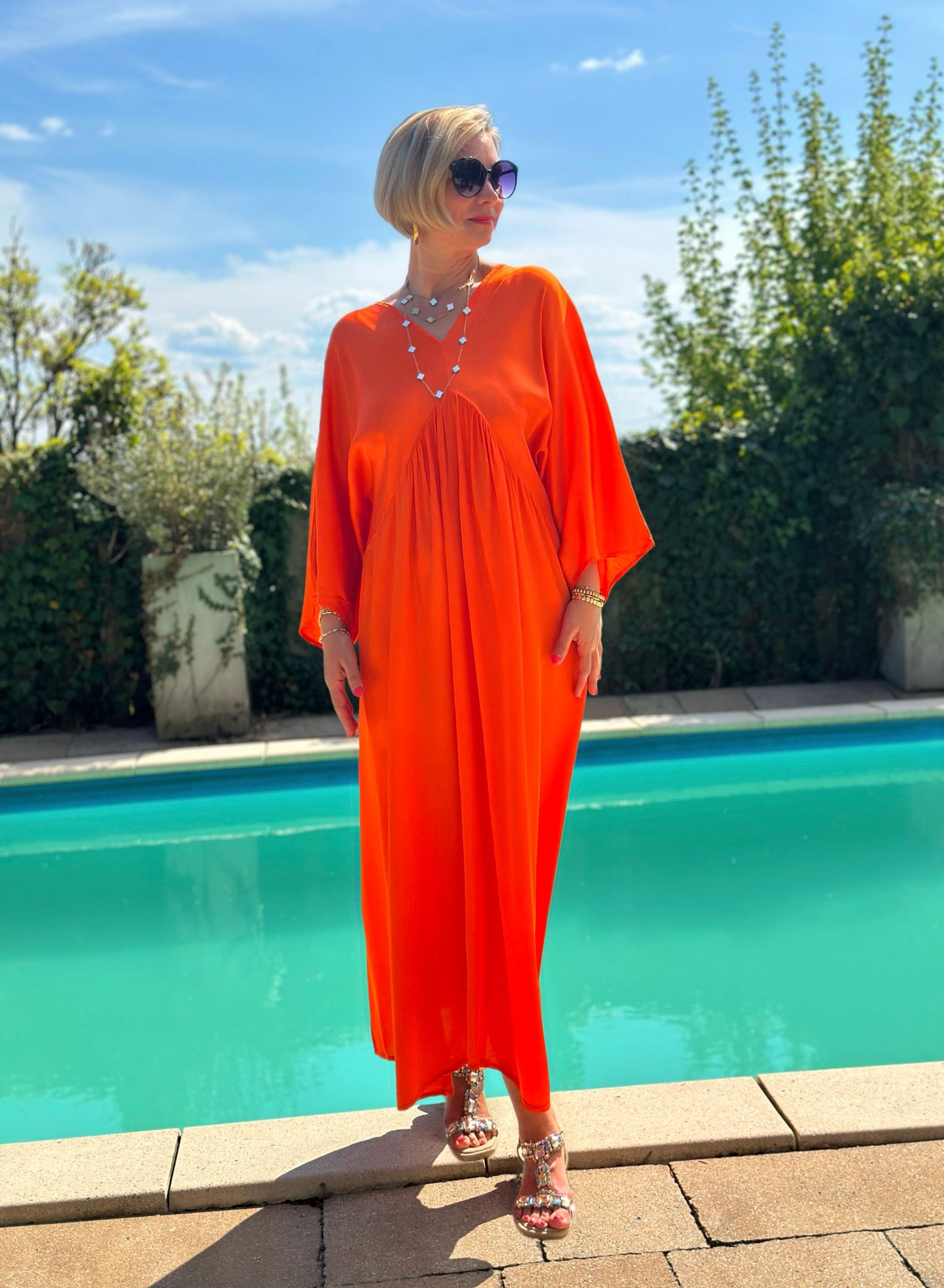 Stylisches Sommerkleid "VICTORIA" in Sunset Orange
