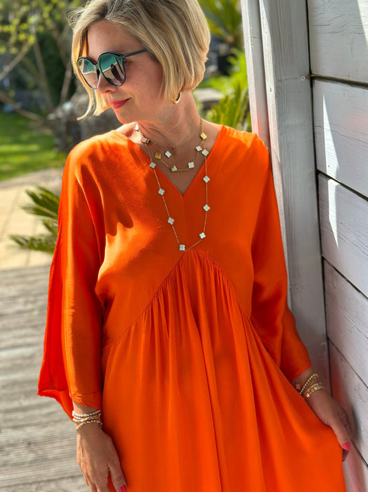 Stylisches Sommerkleid "VICTORIA" in Sunset Orange