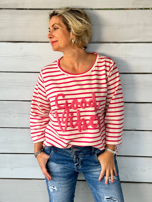 Wunderschöner "GOOD VIBES" Sweater in Pink