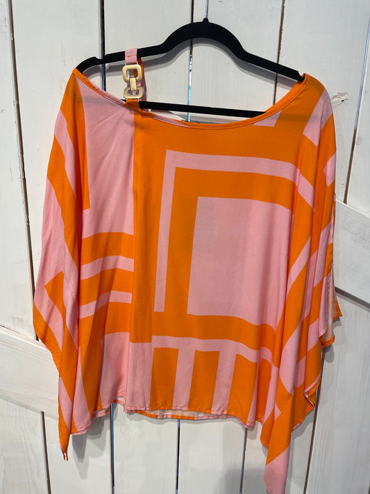 Schulterfreie Bluse in Orange