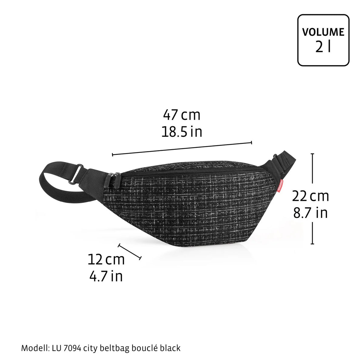 City Beltbag Bouclé - Schwarz