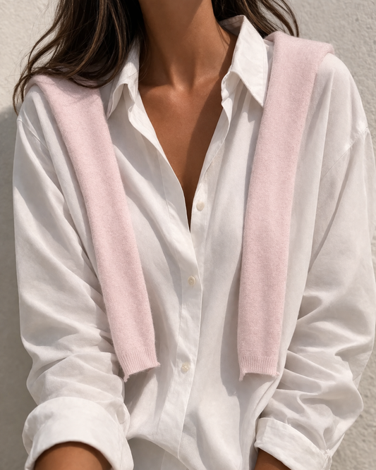 Shoulder Chic – Feinstrick in Rosé