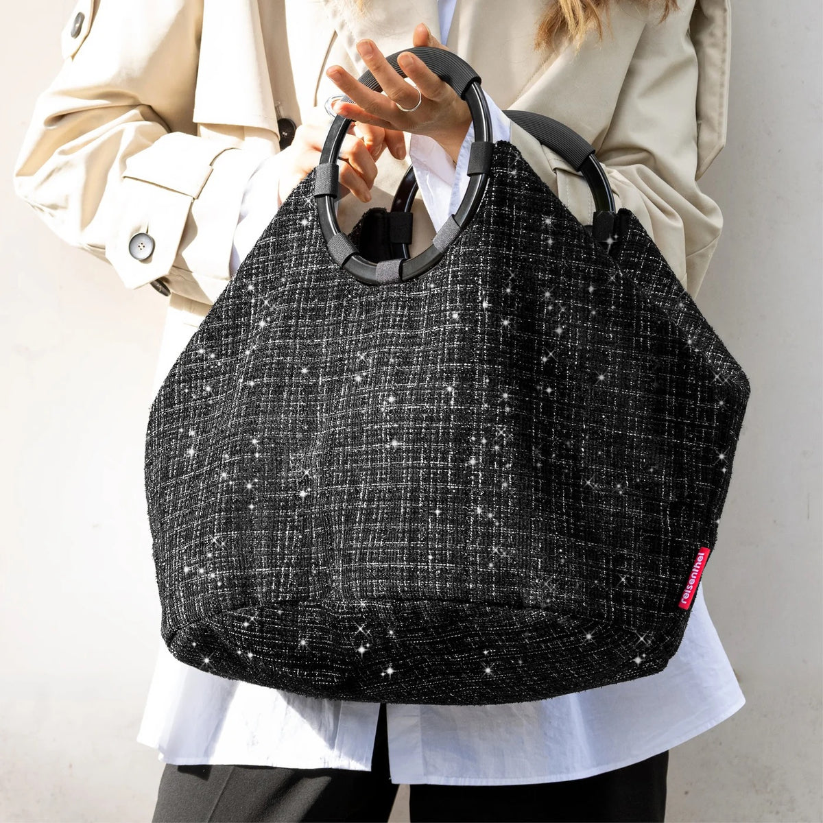 Loopbag Hobo Bouclé - Schwarz