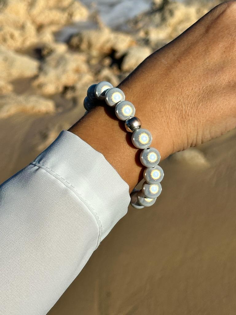 Großes MAGIC PEARLS Armband - White/Silver