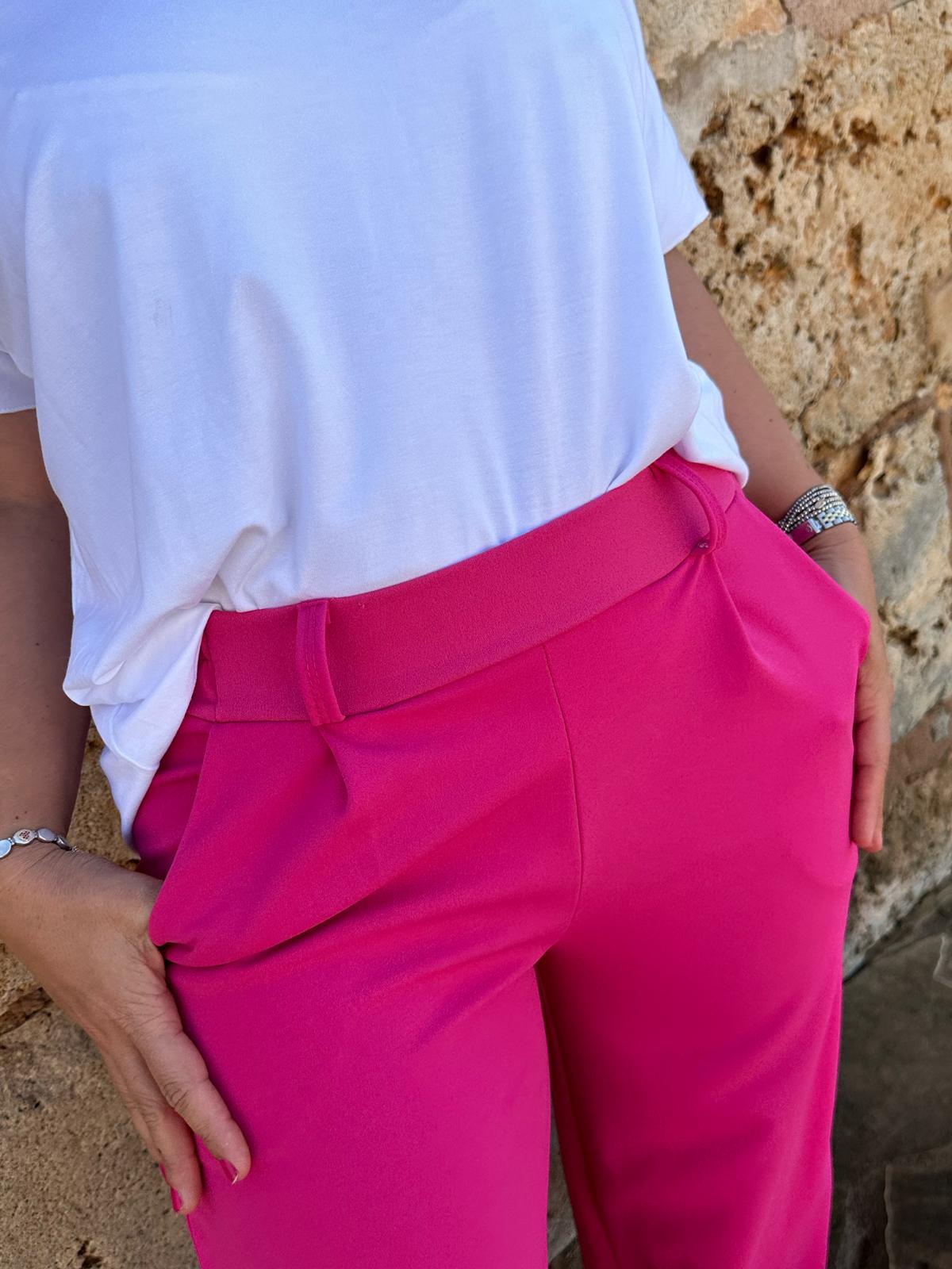 Weit geschnittene Onesize Hose "CHIARA" in Pink
