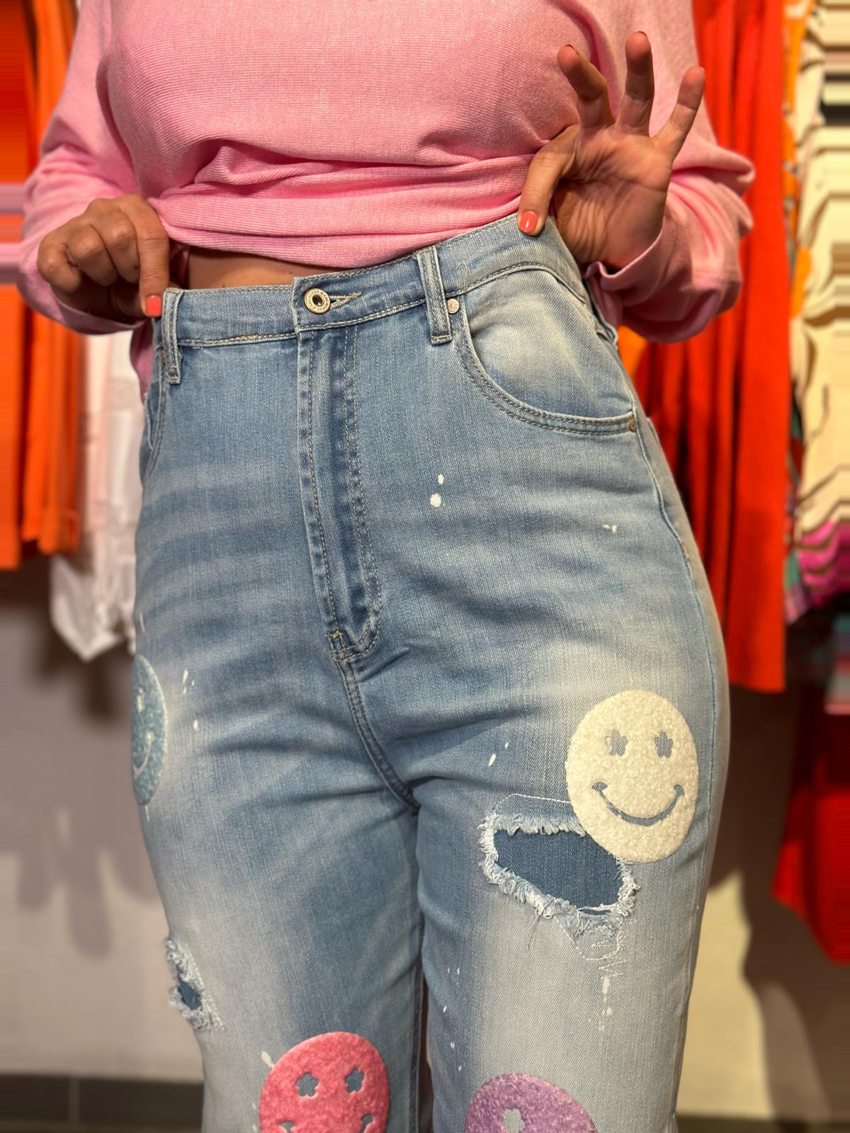 Mega nice "SMILEY" Jeans in "heller" Waschung