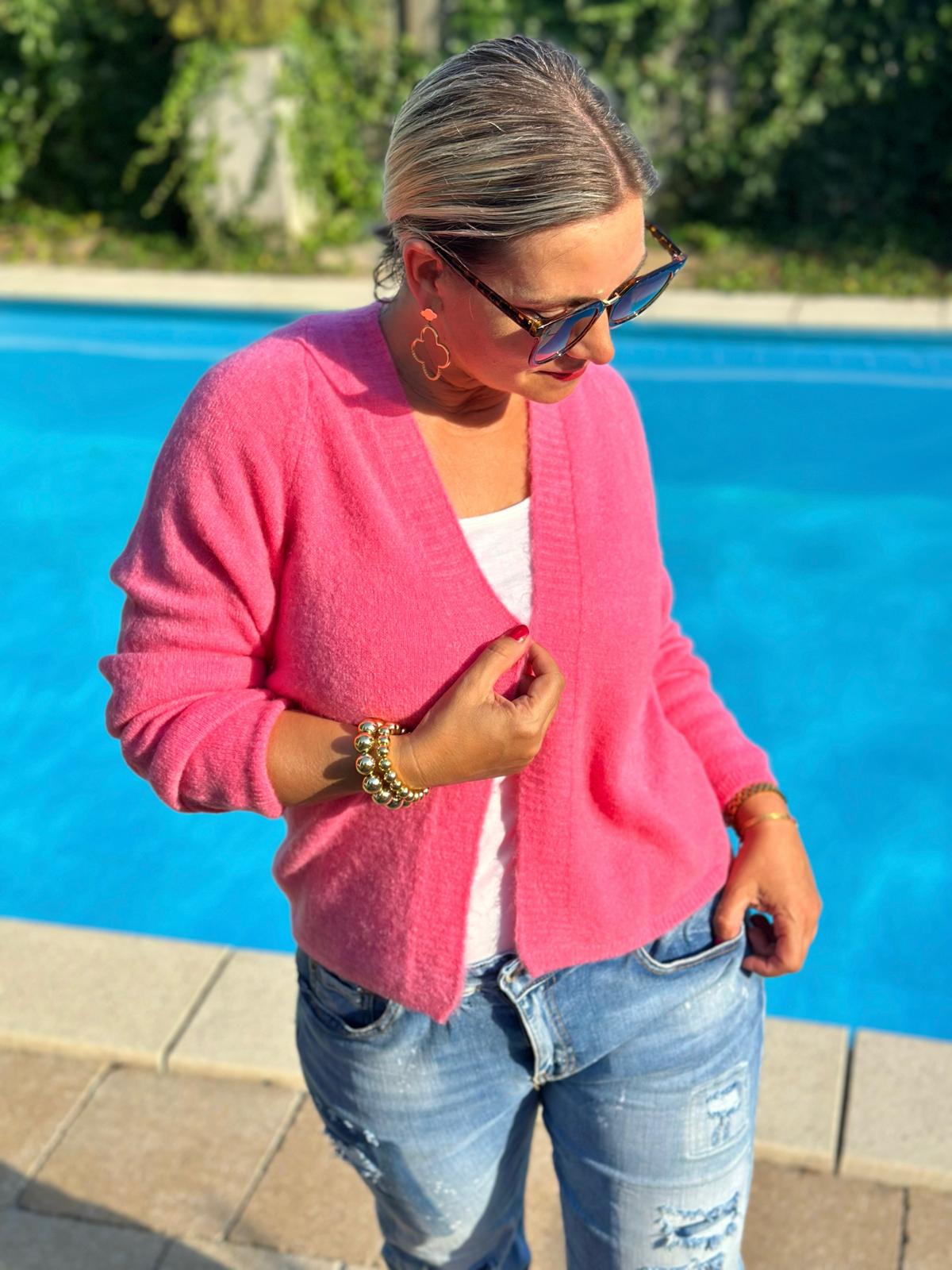 Zuckersüßes Strickjacke in Light Rosa