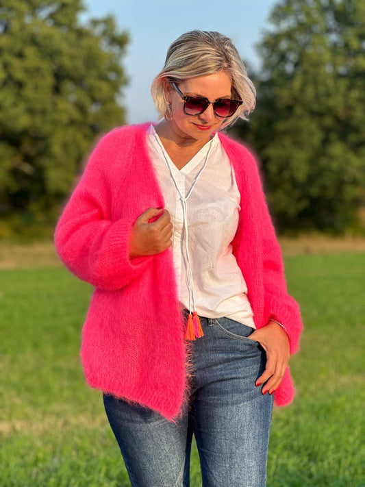 Stylische Kuscheljacke in Rosé/Pink