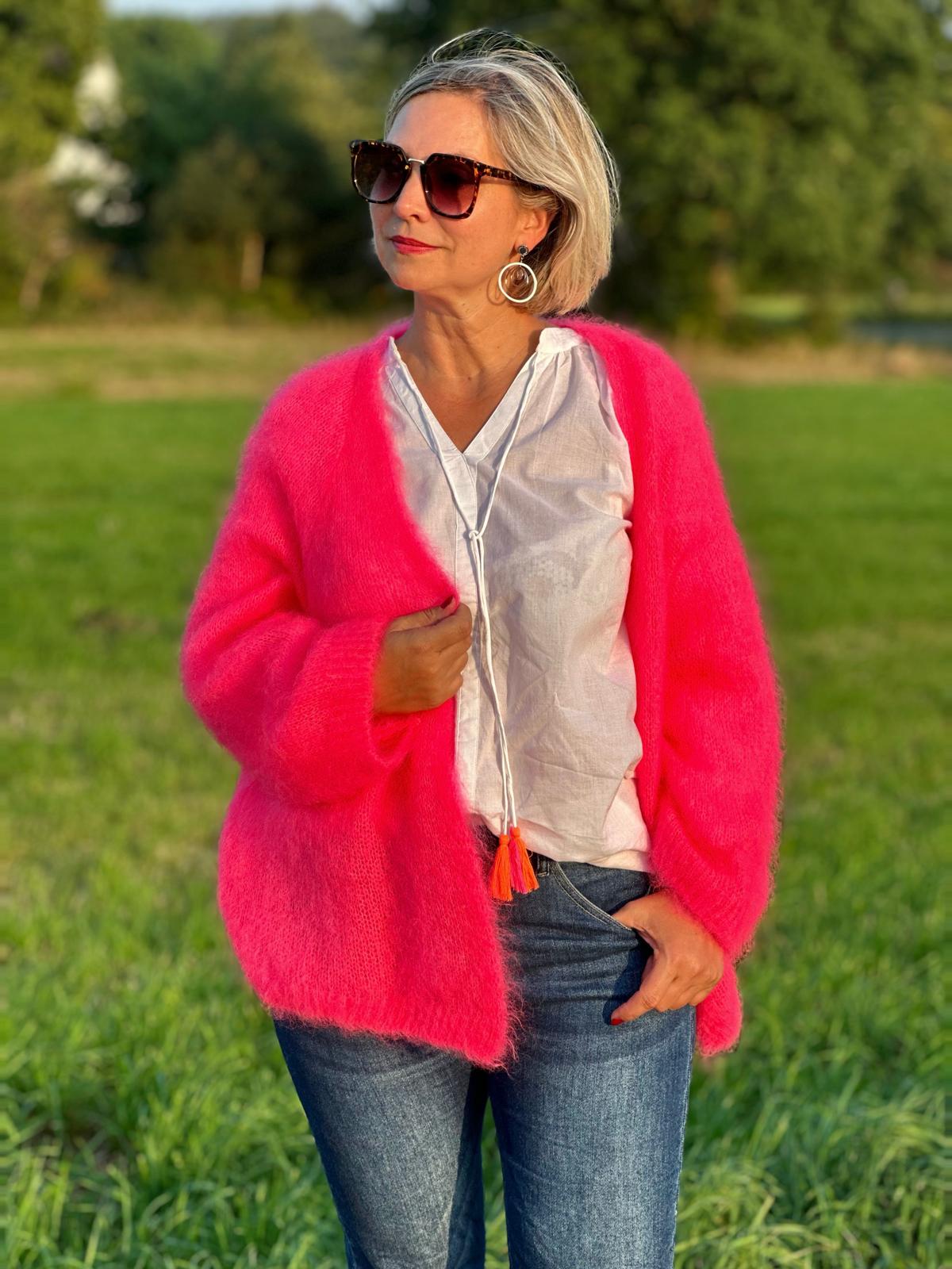 Stylische Kuscheljacke in Rosé/Pink