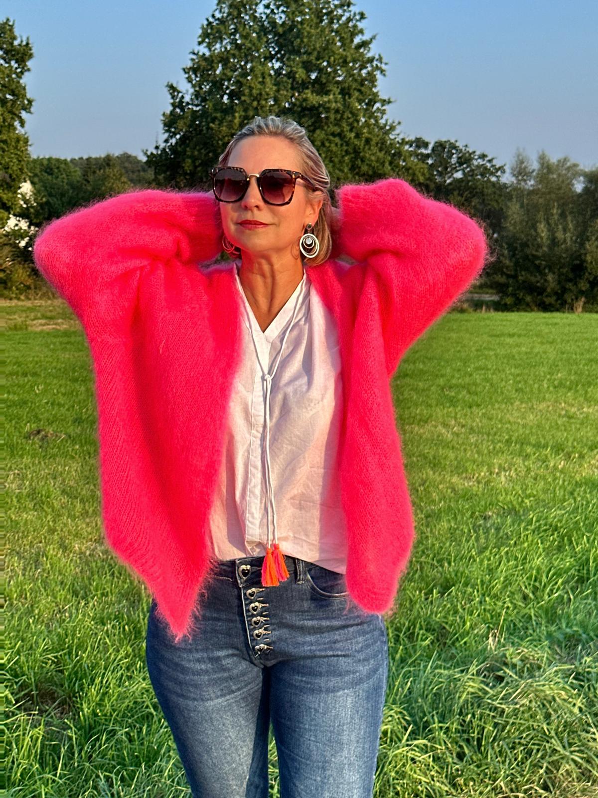 Stylische Kuscheljacke in Rosé/Pink