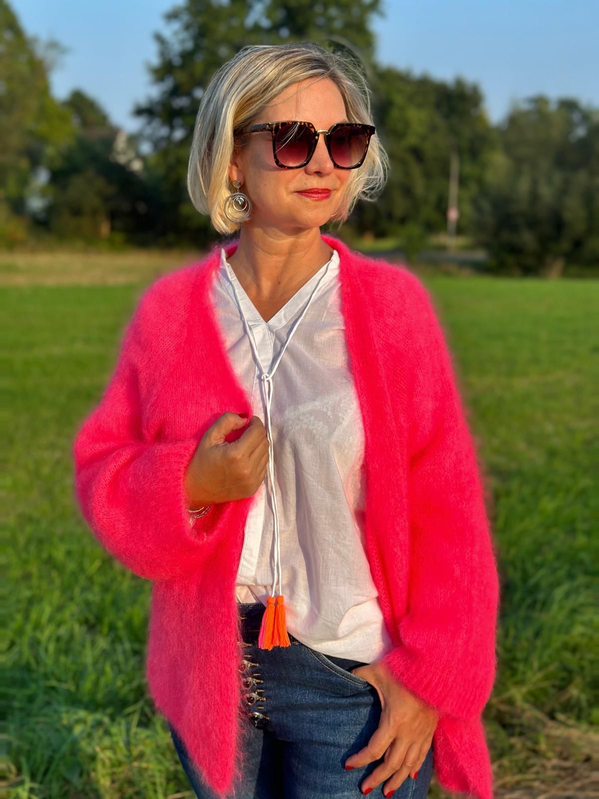 Stylische Kuscheljacke in Rosé/Pink