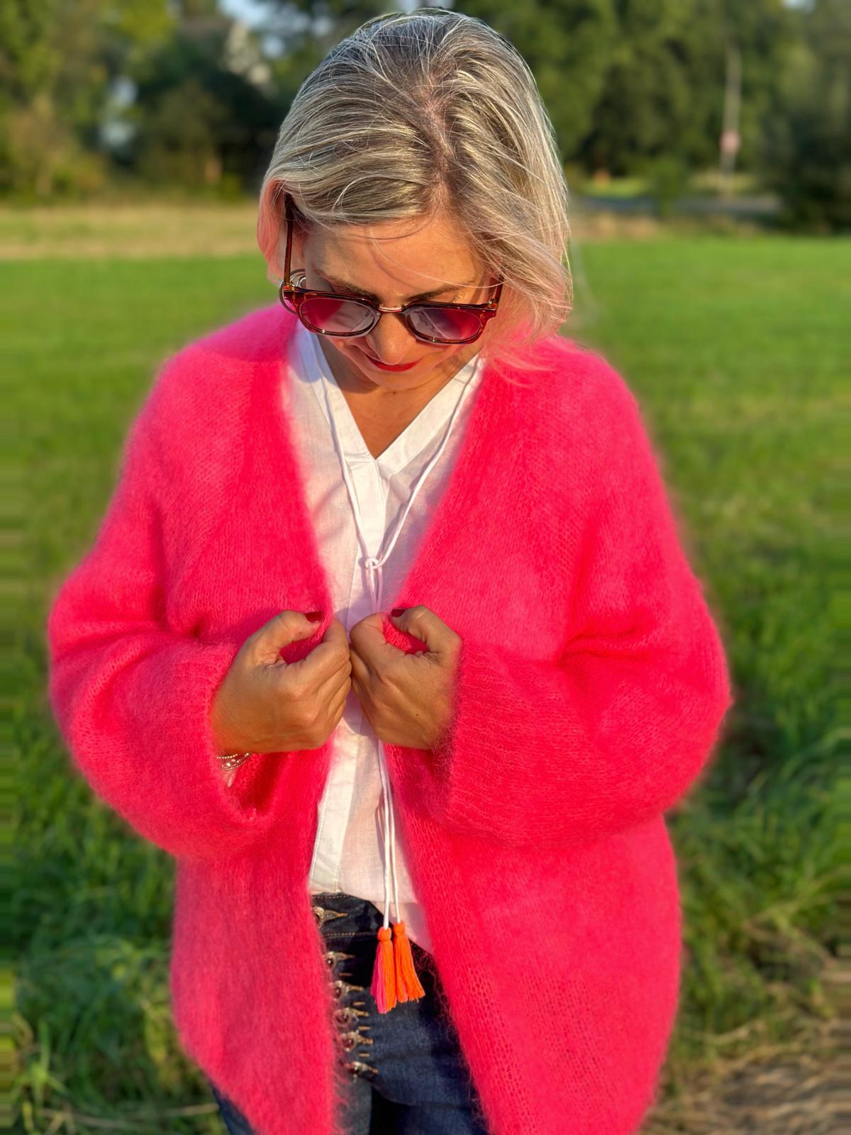 Stylische Kuscheljacke in Rosé/Pink