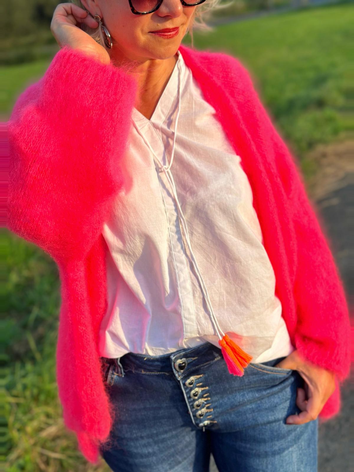 Stylische Kuscheljacke in Rosé/Pink