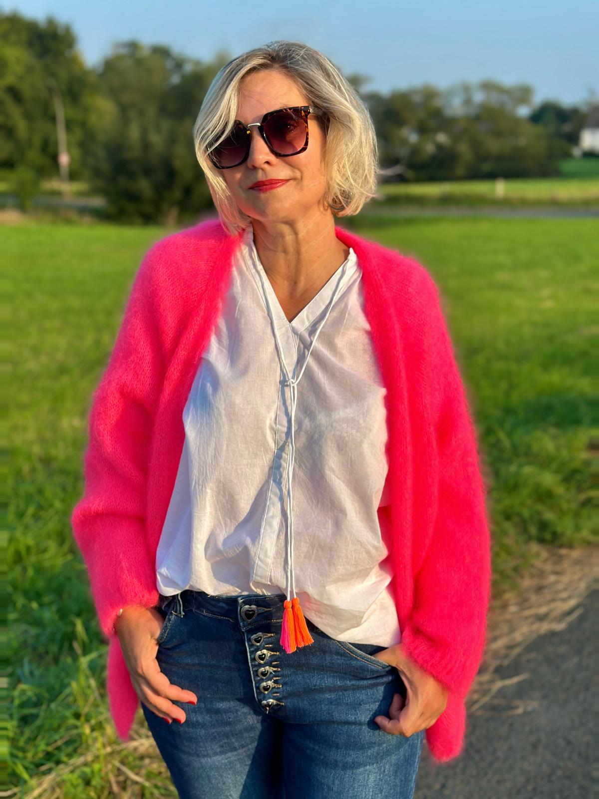 Stylische Kuscheljacke in Rosé/Pink