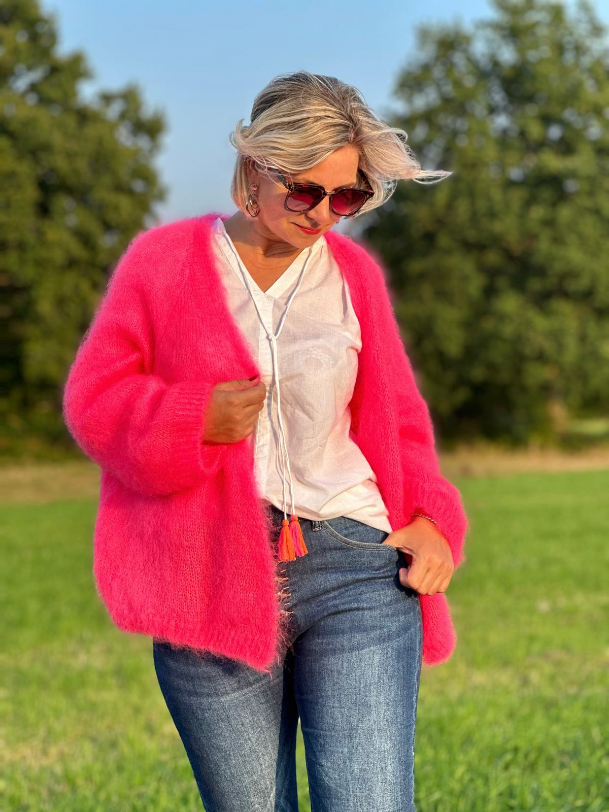 Stylische Kuscheljacke in Rosé/Pink