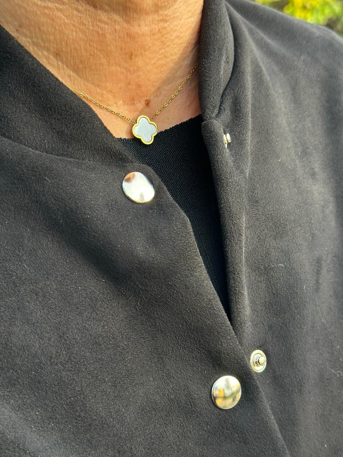 Bomberjacke aus Waschleder (Velour-Optik) in Schwarz