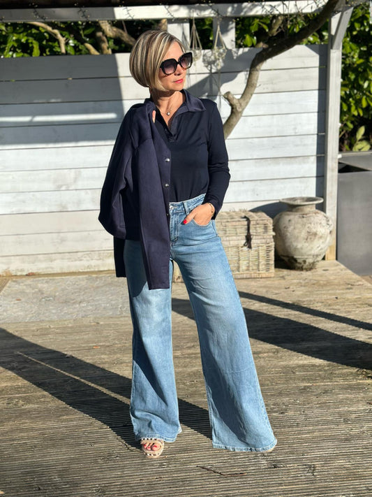 Stylische Washed Jeans mit Schlag