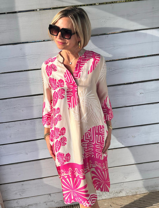 Sommerkleid "VALENTINA" Weekend PINK PALMS