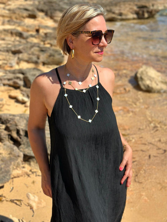 Süßes Onesize Trägerkleid "Camilla" in Schwarz