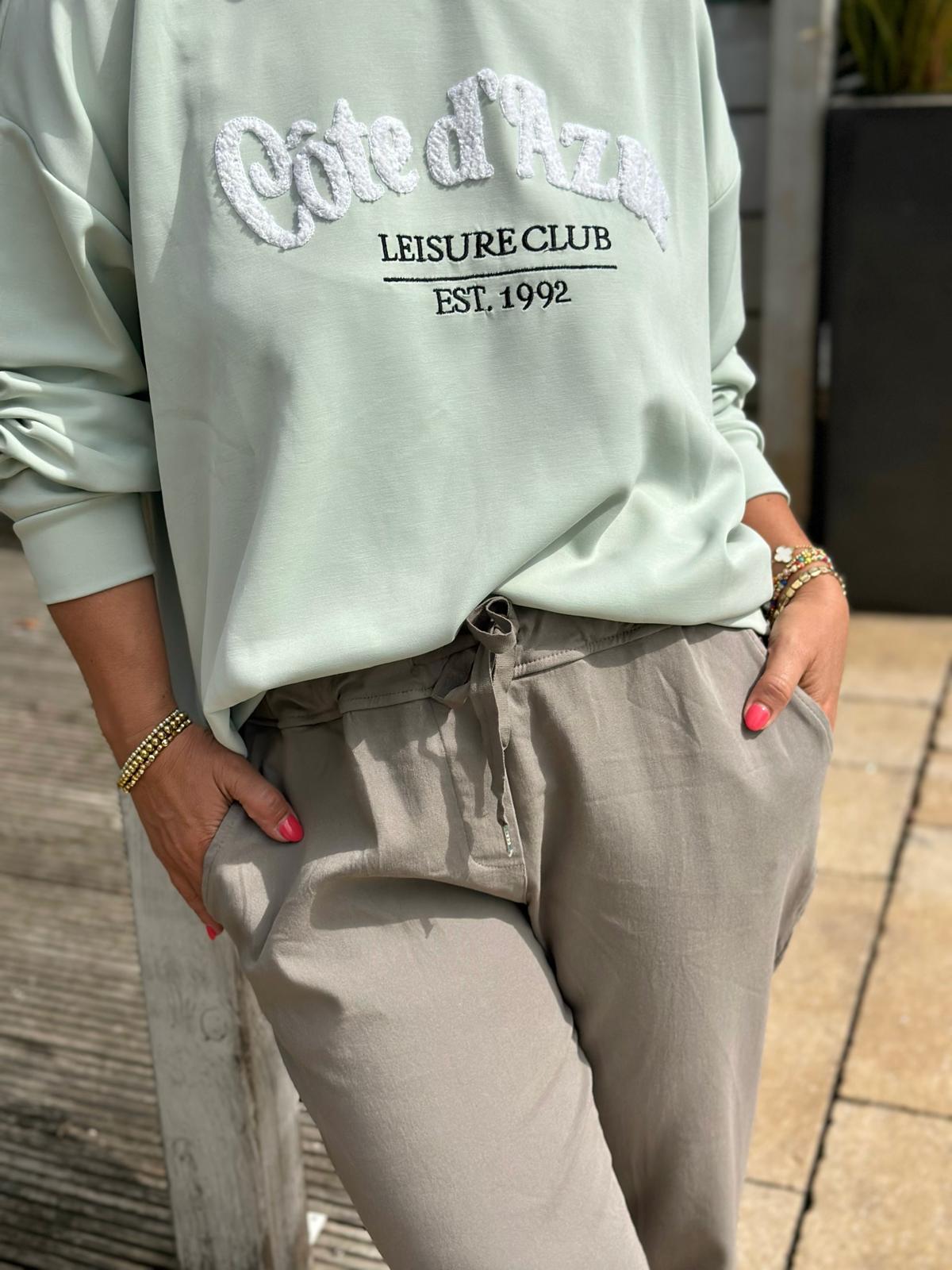 Leichter Sommer-Hoodie Cote d´Azur in MATCHA Grün