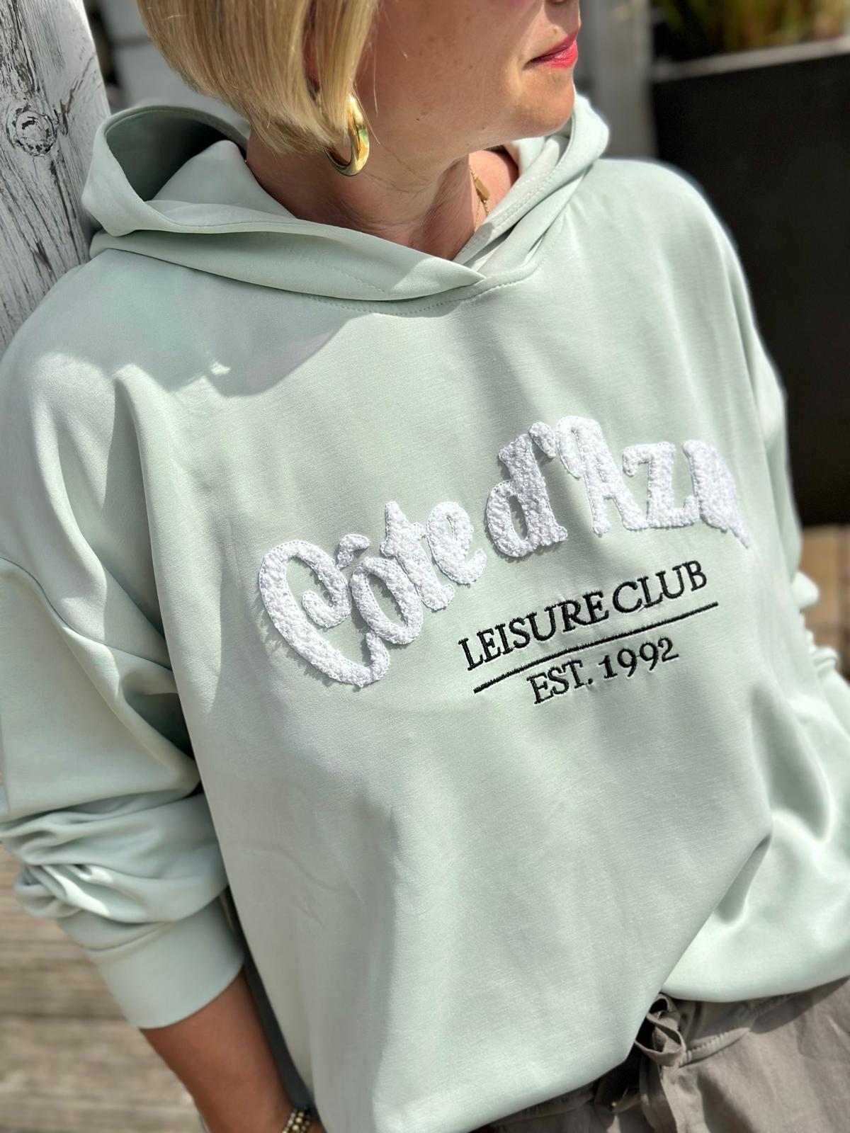 Leichter Sommer-Hoodie Cote d´Azur in MATCHA Grün