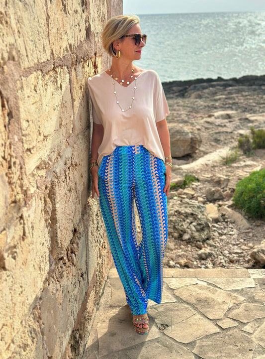Stylische Kofferhose "ZIK ZAK" BLUE