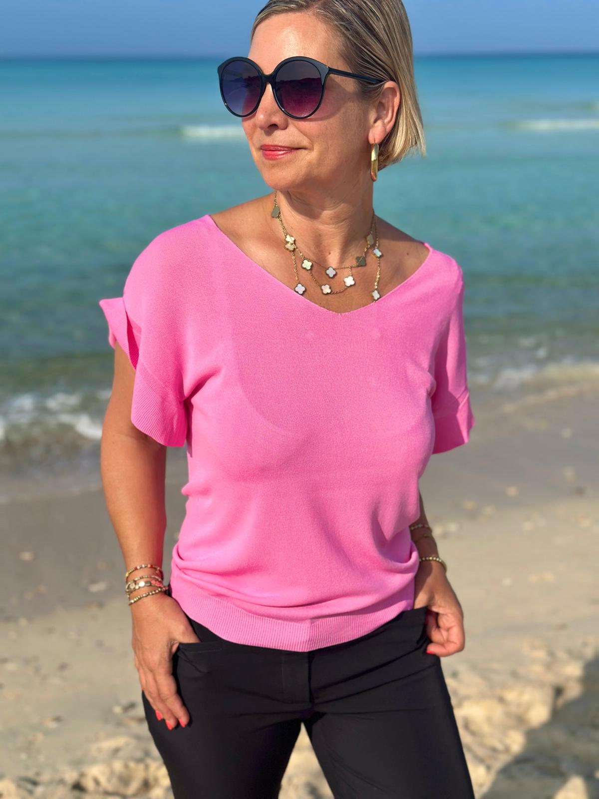 Edles Sommershirt in Pink