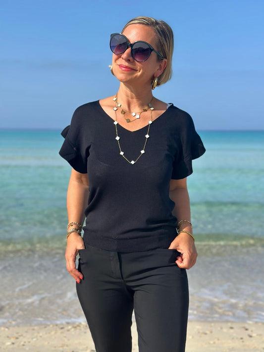 Edles Sommershirt in Schwarz