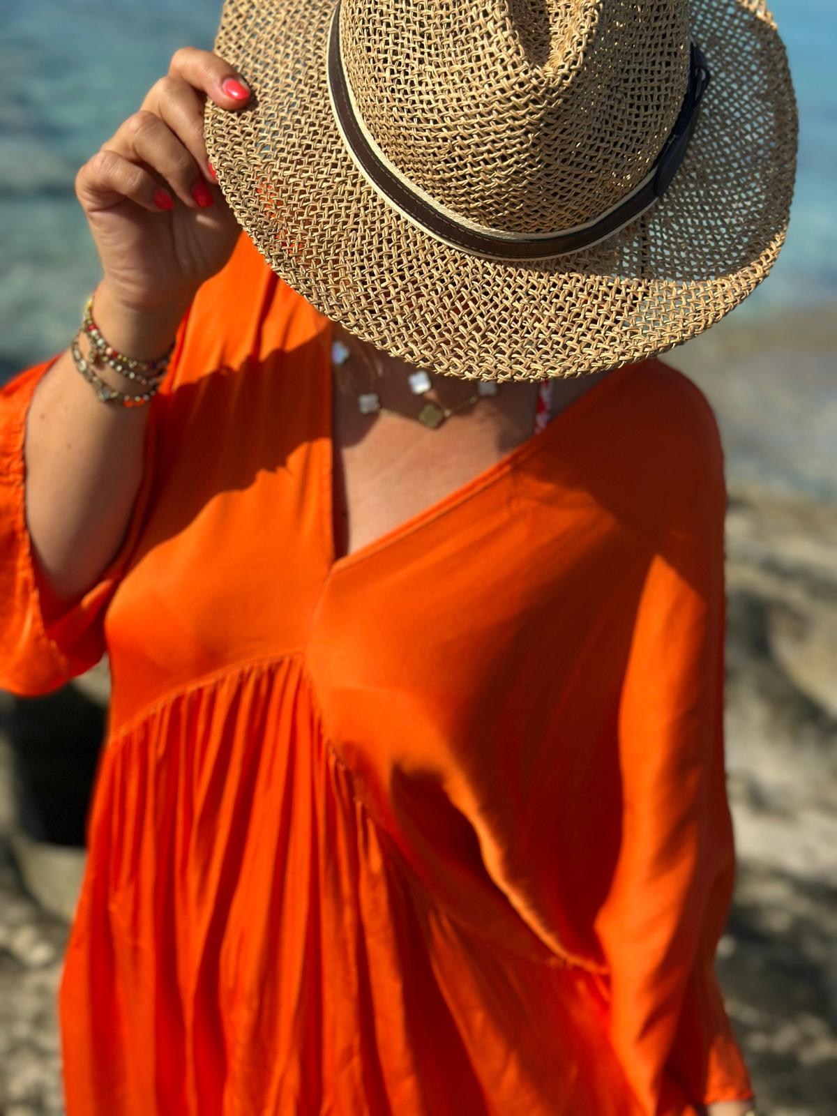Stylisches Sommerkleid "VICTORIA" in Sunset Orange