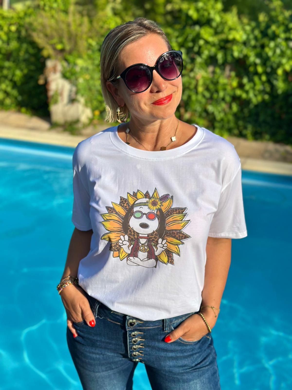 Süßes SNOOPY Shirt "HIPPIE TIME"