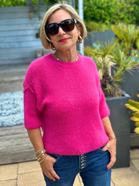 Kuschelpulli "SOMMER ABEND" in Pink