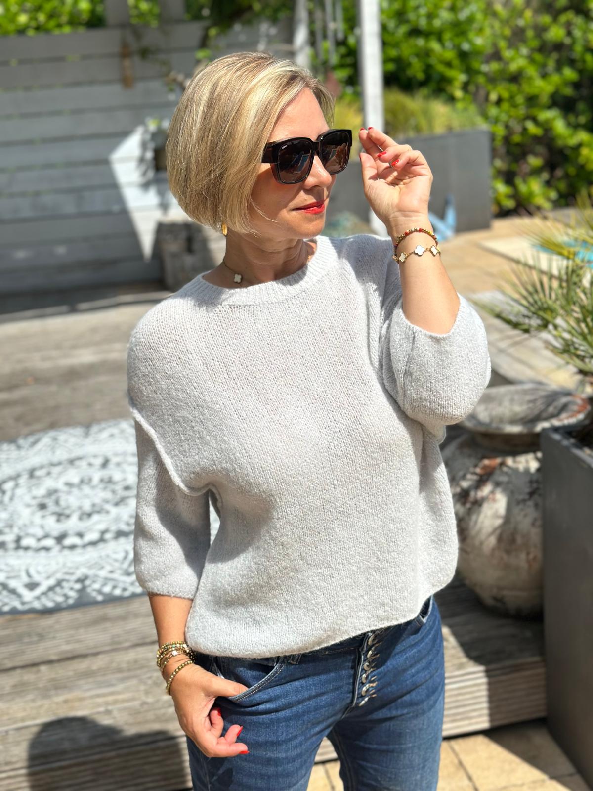 Kuschelpulli "SOMMER ABEND" in Grau